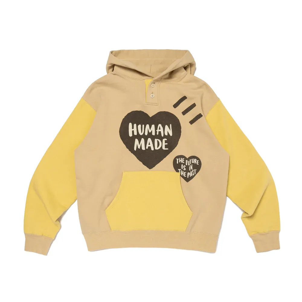 Human Made Color Block Hoodie Beige