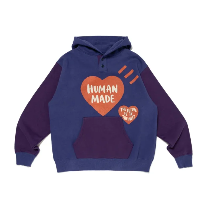 Human Made Color Block Hoodie Navy (1)